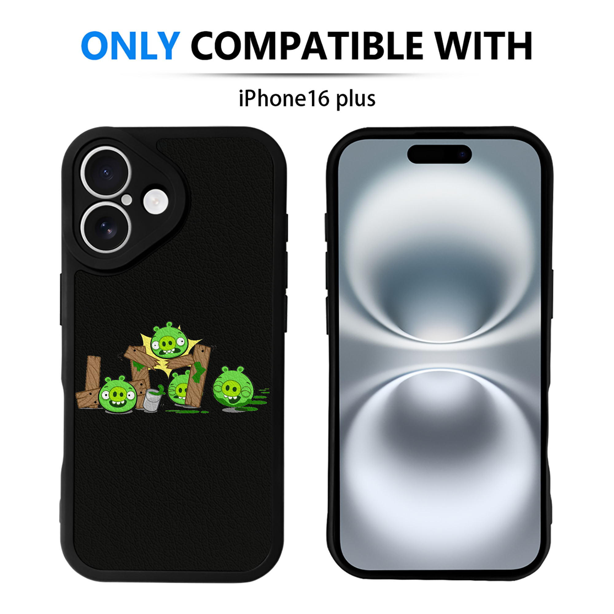 （画像用） Angry Birds アングリーバード 【iPhone 16シリーズ対応】シリコンスマホケース（レザー調） 材質：シリコン